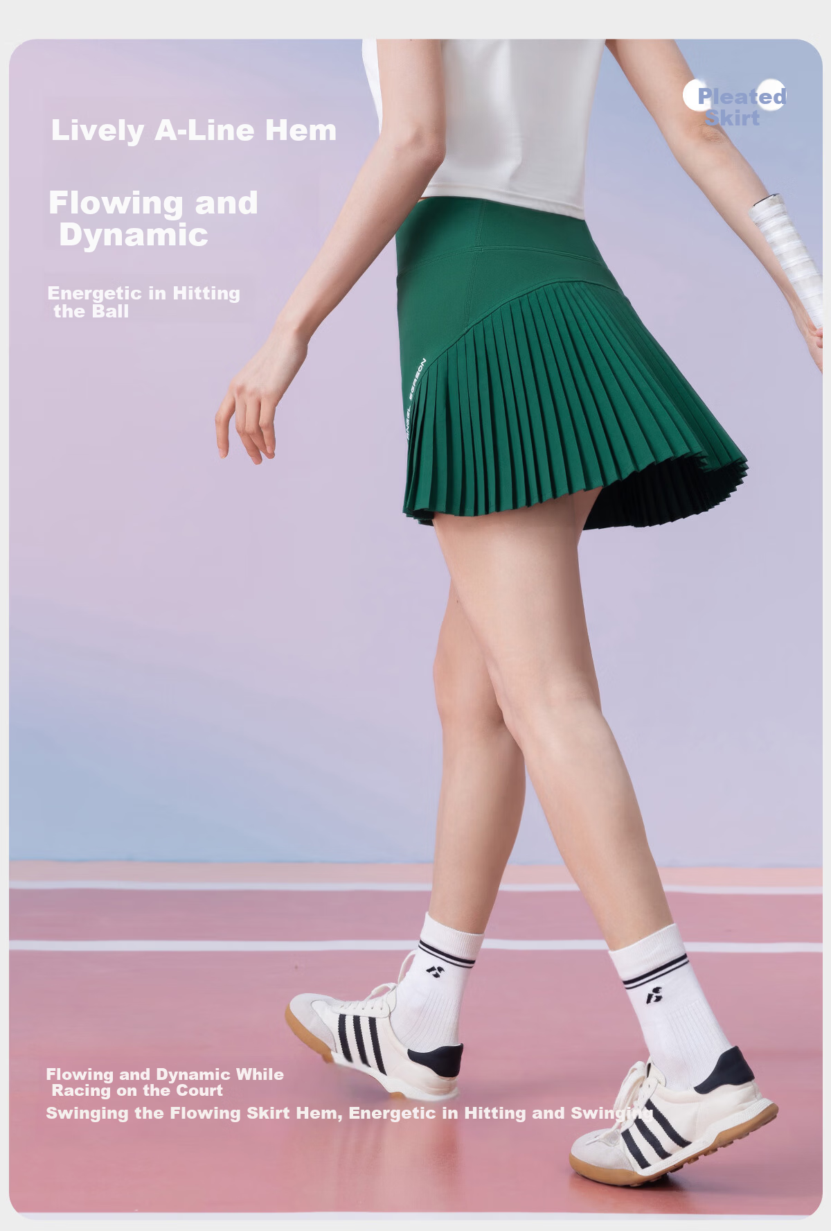 Angel Season Sports Yoga Pleated Tennis Skirt for Women 2026 Spring Summer New Badminton Skirt Tennis Dress Anti-Exposure Skirt 4