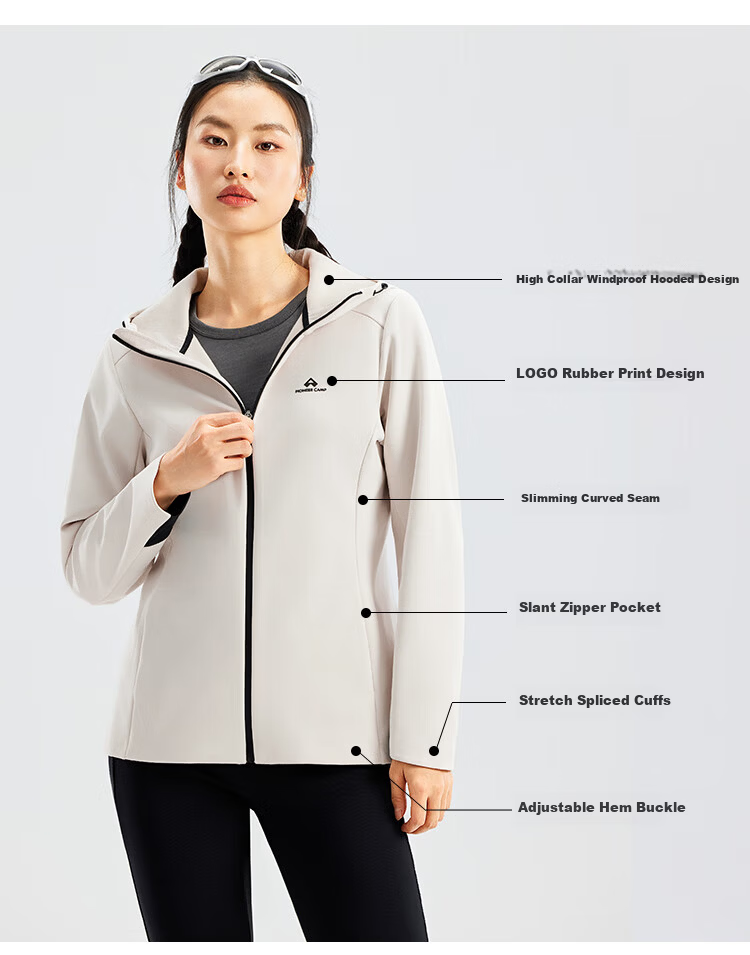 Toread Dolphin Women's Softshell Jacket Spring Autumn Outdoor Fleece Lined Warm Windproof Breathable Durable Hiking Hooded Coat 1