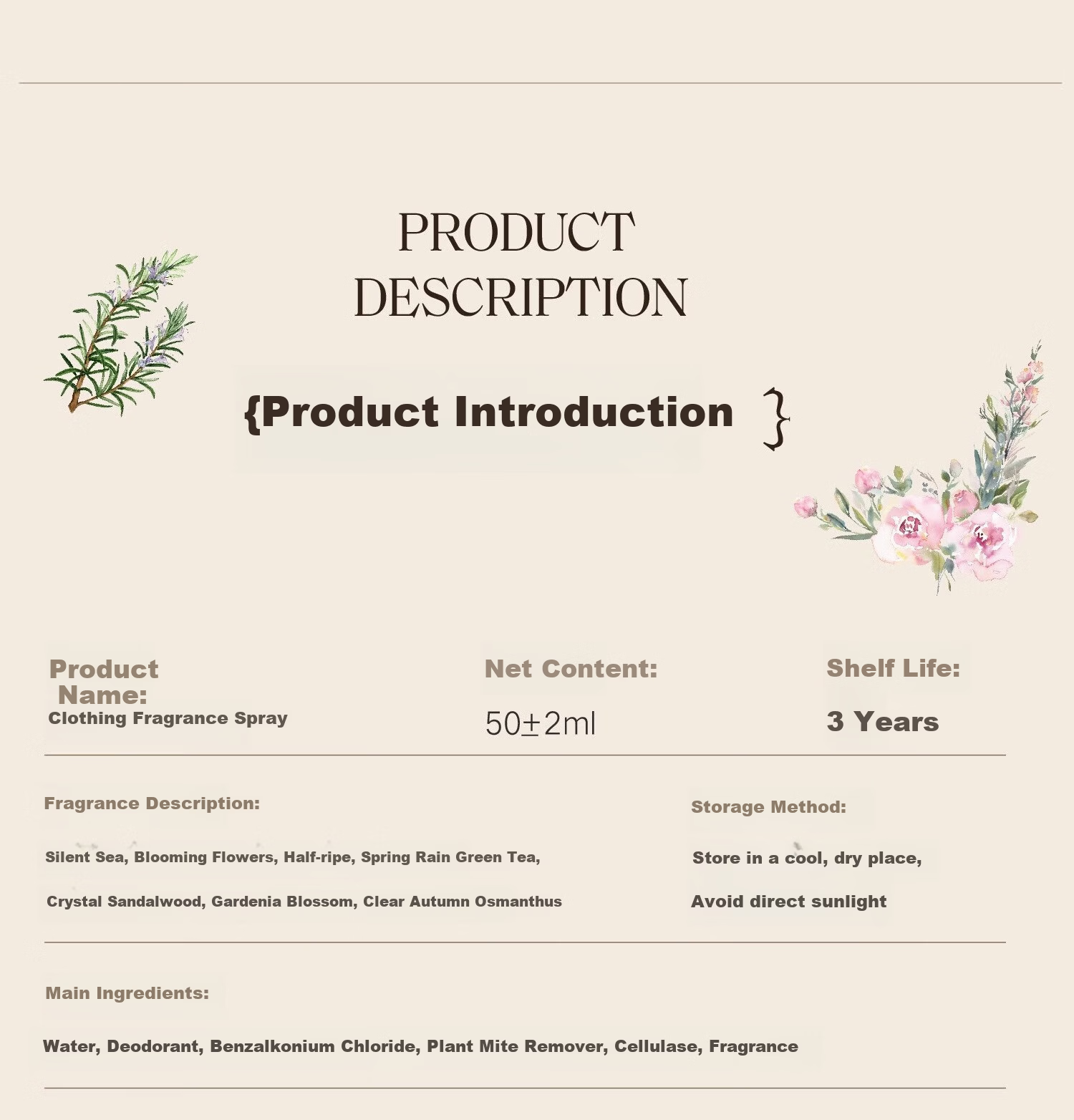 Song Dynasty Fragrance Odor Removal Spray for Clothes Indoor Bedroom Long-Lasting Scent Niche Birthday Wedding Gift Qingqiu Osmanthus 22
