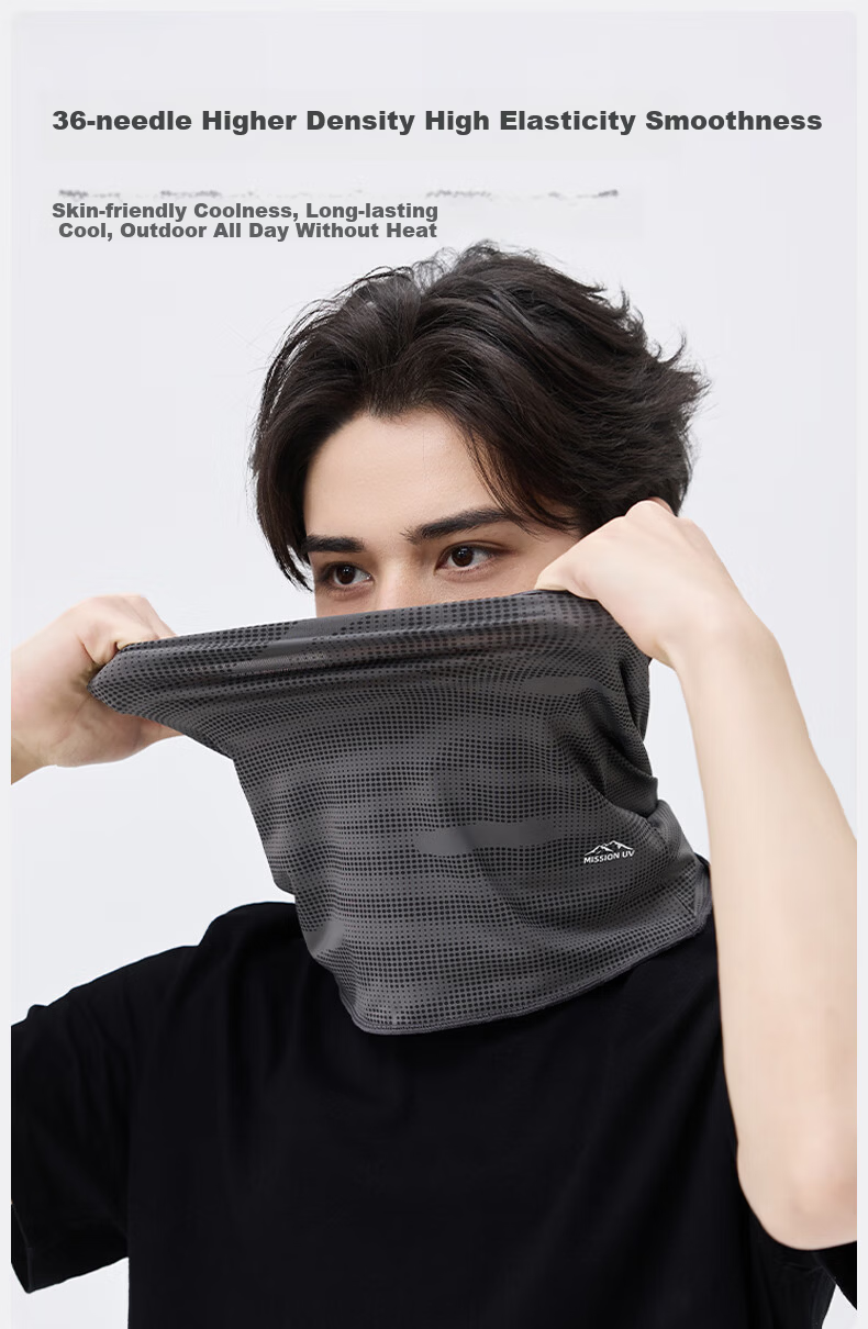 MISSION UV Ice Silk Sun Protection Face Mask for Men, Cycling and Mountaineering, Summer UV Protection Neck Cover, Full Face Sun Shield Mask 7