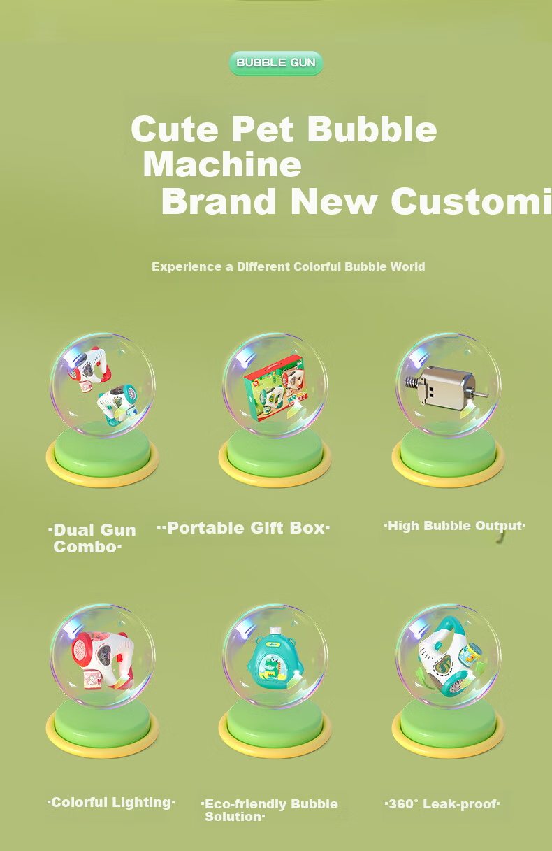 DEERC Bubble Machine Children's Toy Electric Bubble Gun for Ages 1-3 Popular Bubble Blower Wedding Birthday Children's Day Gift 3