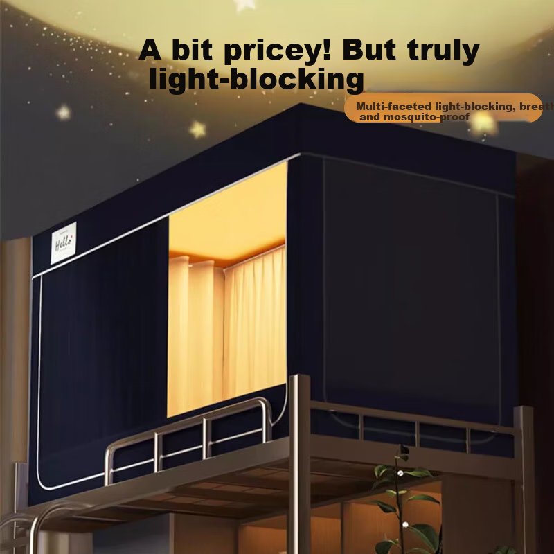 MUJI Student Dormitory Class A Strong Blackout Dustproof Curtain Bed Curtain Single Bed Mosquito Net 90*190*110cm [Upper Bunk]