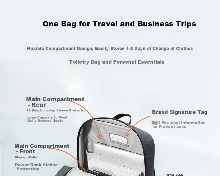 DICON AIBI Laptop Backpack Men's Business Commuter Lightweight 15.6-inch Notebook Travel Bag 11