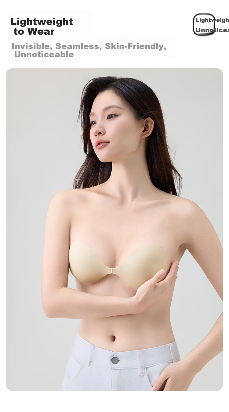 SBEAUTY Breathable Invisible Push-Up Breast Lift Adhesive Pads for Women, Enhancing Cleavage and Size, Summer Anti-Exposure, Wedding Dress Nipple Covers, Pair B 9