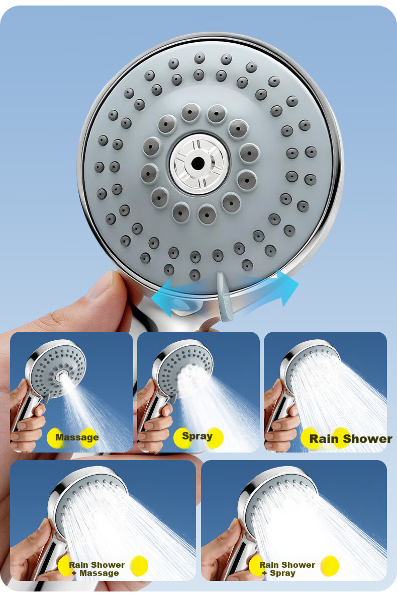 Haili Bathroom Large Hole Shower Head Shower Heater High Flow Handheld Shower Head Universal 09953 12