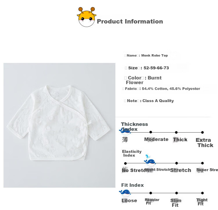 JOYNCLEON Newborn Baby Sleeveless Vest Summer Thin Breathable Seamless Monk Suit Air Conditioning JYF210743 4