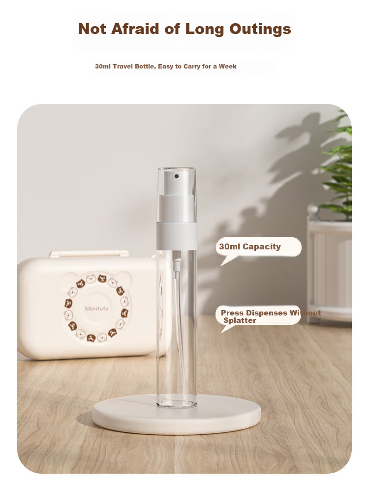 MINITUTU Silicone Portable Baby Bottle Brush Cleaning Water Cup Storage Box Nipple Straw with Draining Base Multifunctional Set 8
