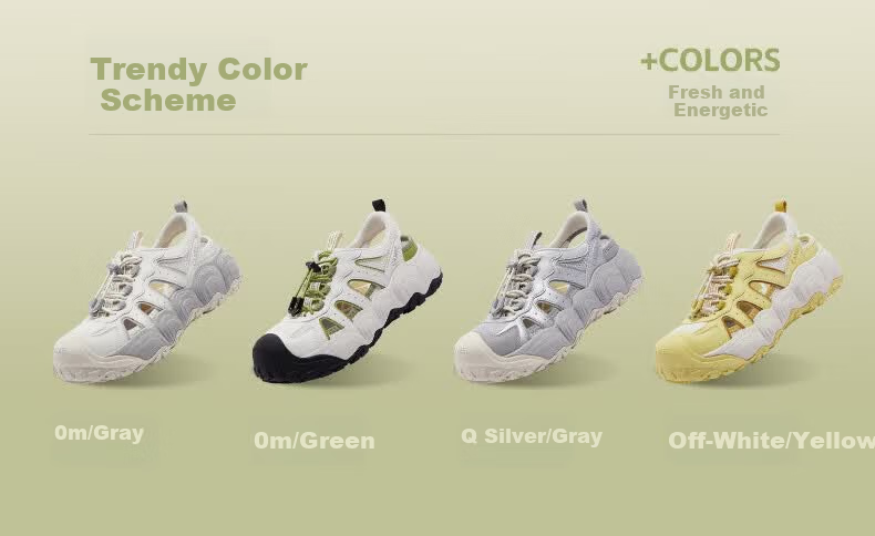 CAMEL Lemon Cute Outdoor Women's Hollow Sandals Thick Sole Beach Sports Shoes L26M202032 Beige/Gray 37 6