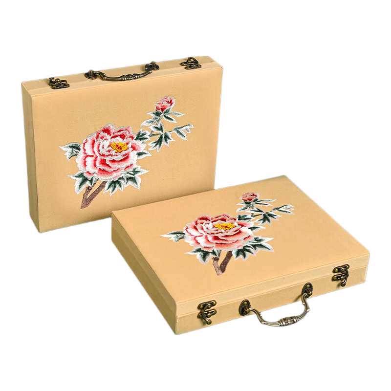 Hangsilu Suzhou Embroidery Silk Scarf for Women, High-Quality Mulberry Silk, Exquisite Embroidery Gift Box, Holiday Gift for Mom, Birthday Present for Elders