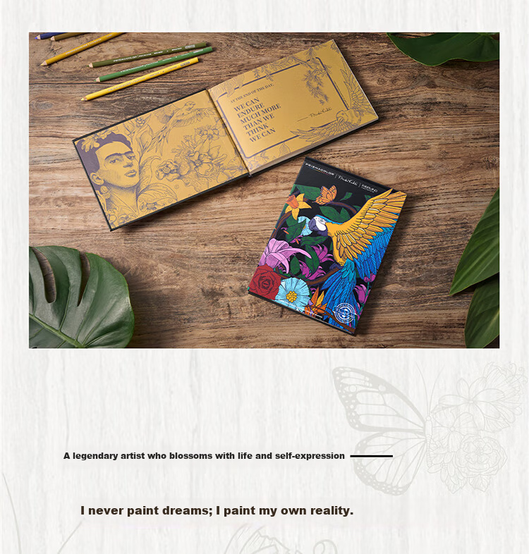 Thunder Horse Oil-Based Colored Pencils Frida Limited Edition Collaboration Set Gift Box (132 Colors + 20 Blind Box Pencils) Drawing Pencils Mother's Day Children's Day Gift 17