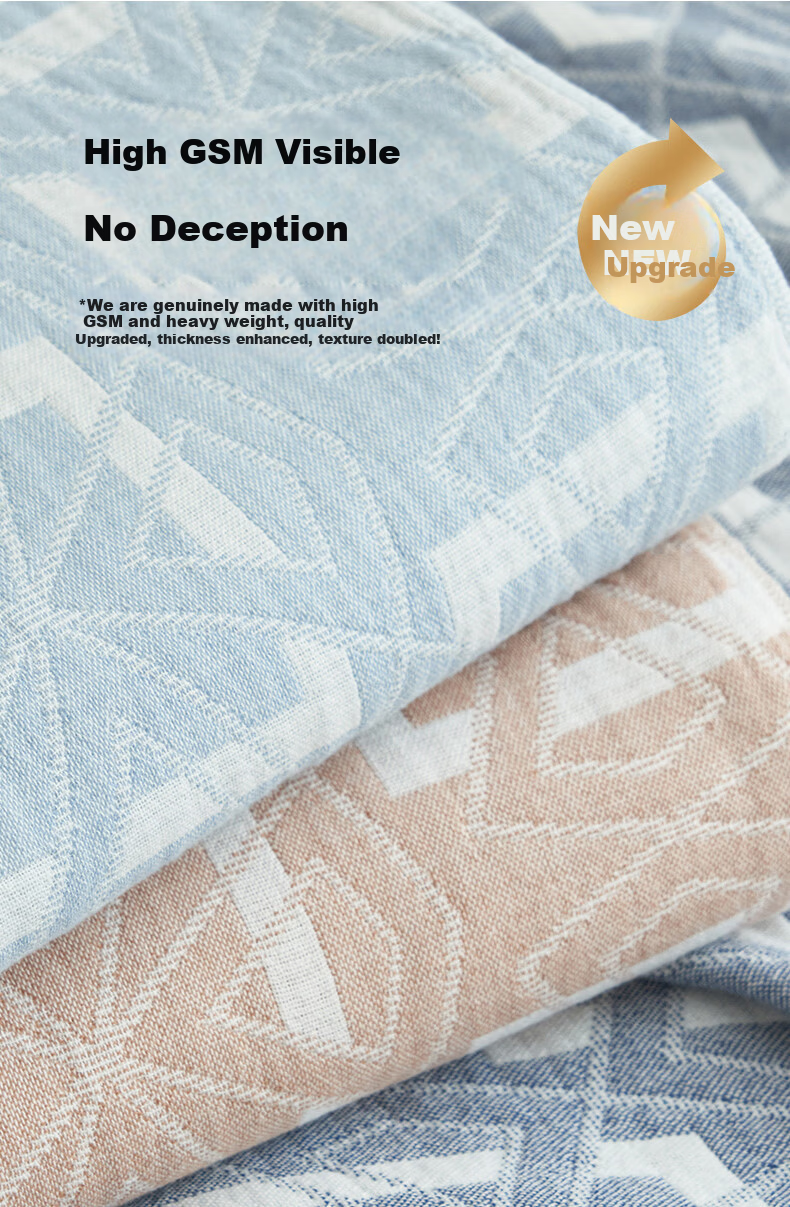 MUJI A-Class 100% Cotton Three-Layer Gauze Towel Blanket Summer Quilt Thin Blanket Air Conditioning Blanket 150x200cm 10