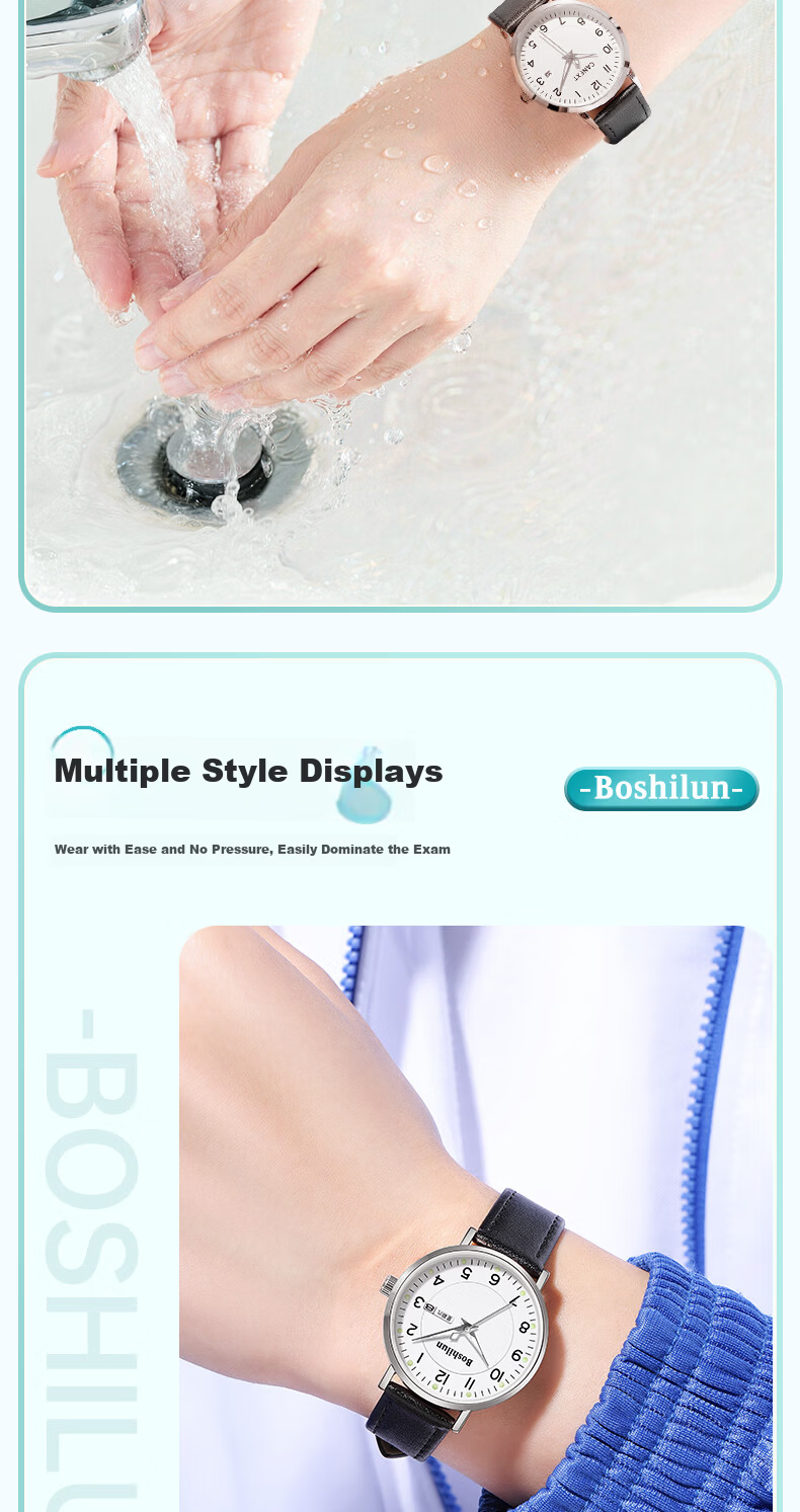 Bausch & Lomb Silent Quartz Sports Watch for High School Students, Unisex Kids Time-Only Exam Watch 9
