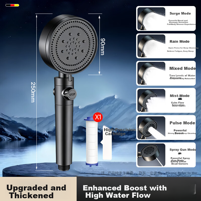HOMK [Germany] High-Pressure Handheld Shower Head Bathroom Shower Sprayer for Home Use