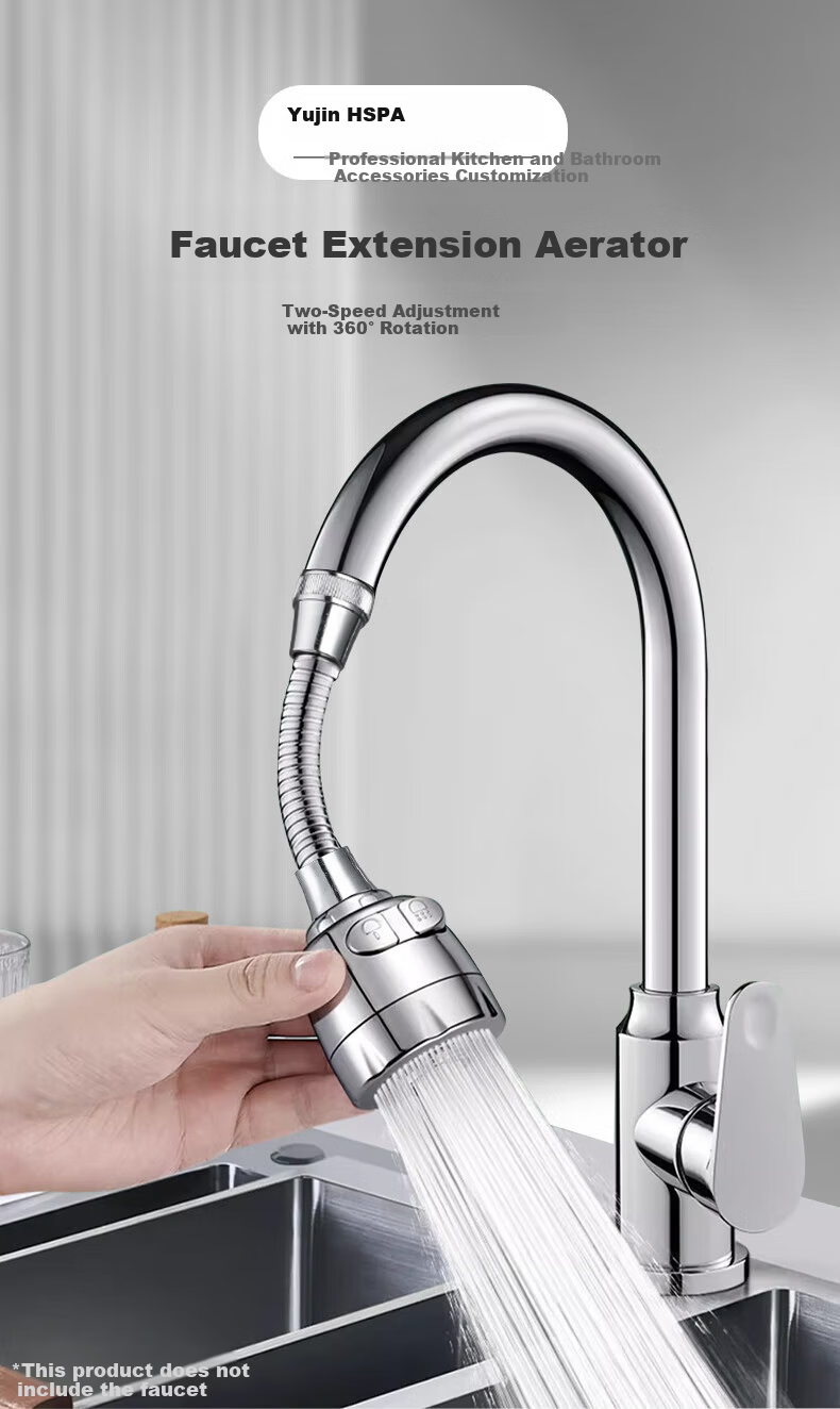 HSPA Kitchen Universal Faucet Extender, Rotating Anti-Splash Head for Bathroom, Multifunctional Extender Aerator 5221 3