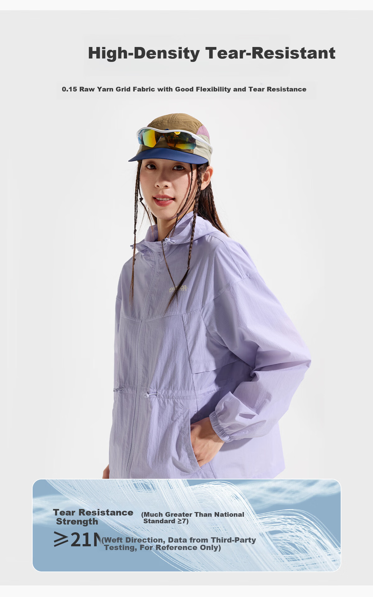 OUTDOOR PRODUCTS Women's Original Yarn UV Protection Jacket 26 Spring Summer Camping UV50+ Lightweight Breathable Skin Jacket OFPF522401 Light Water Blue 8
