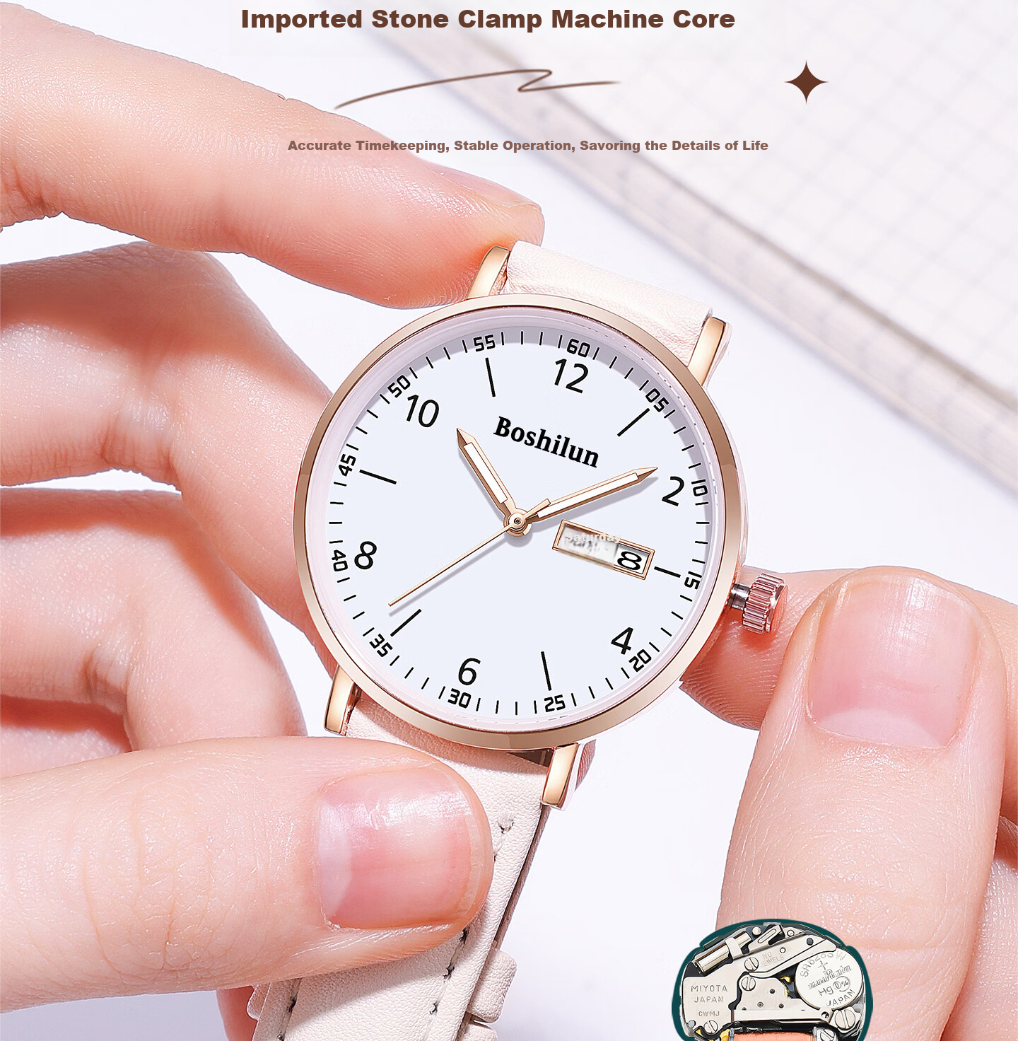 Bausch & Lomb Women's Watch Silent Quartz Sports Watch for High School Students Exam Gift 8