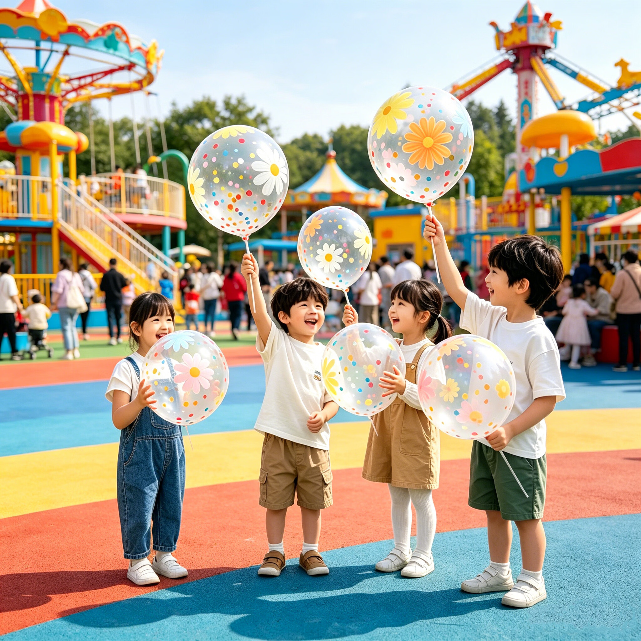 Yuanhui Kindergarten Children's Day Decoration 12-inch Colorful Sequin Transparent Large Latex Balloons Birthday Mall School Decoration