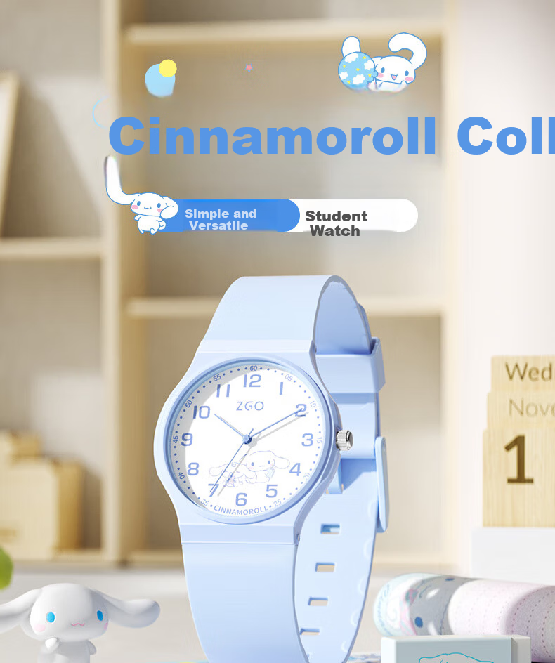 ZGO Kids Watch Time-Only Sanrio Waterproof Junior High School Girls Elementary School Students Watch Children's Day Gift 1