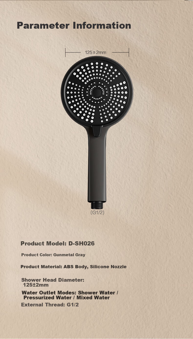 DU PONT Fortune Global 500 Large Panel Pressurized Handheld Shower Head 13