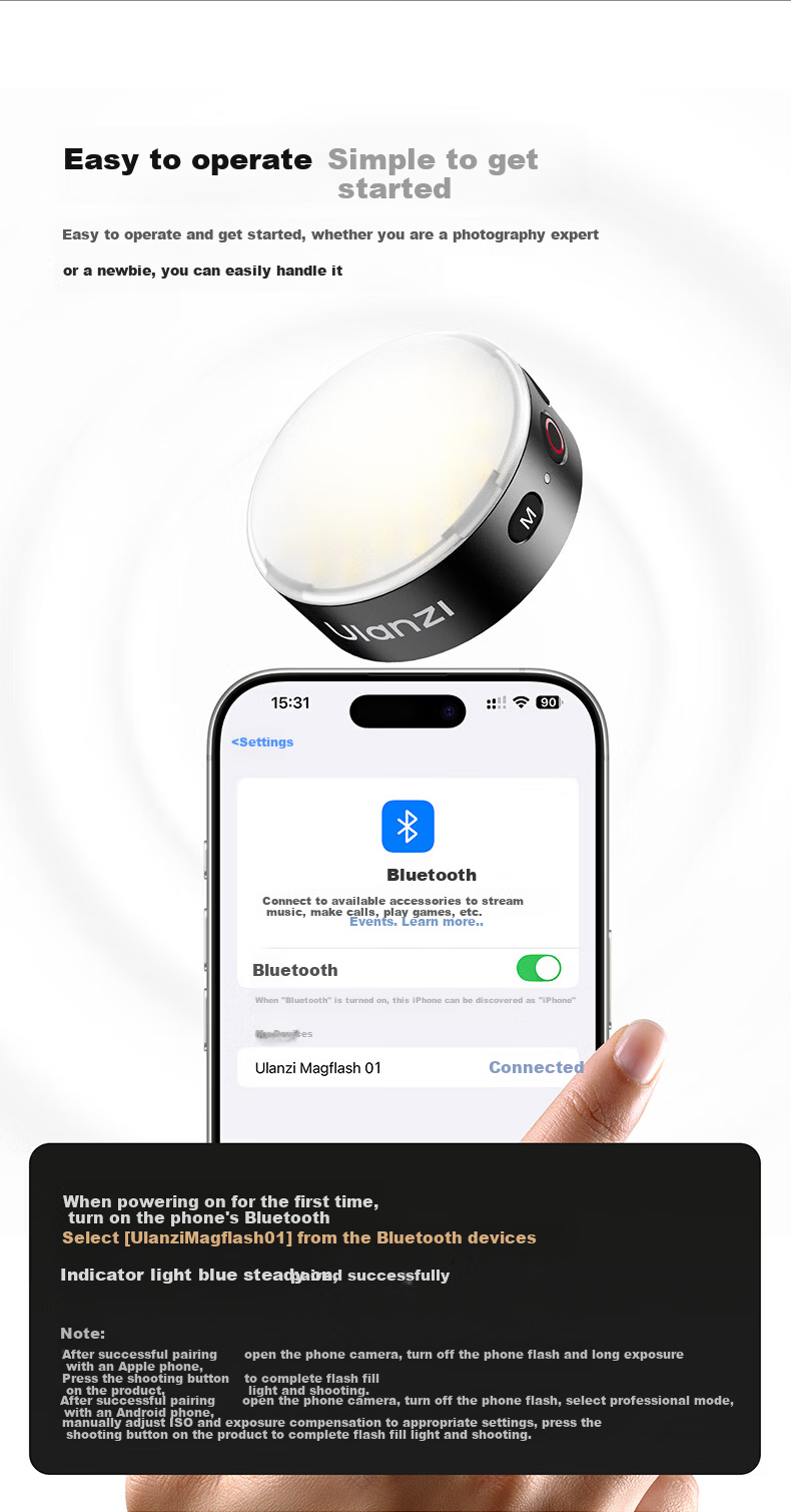 Ulanzi M02 Mini Magnetic Phone Fill Light Universal Live Streaming Soft Beauty Light Selfie Portrait Makeup Ambient Light 13