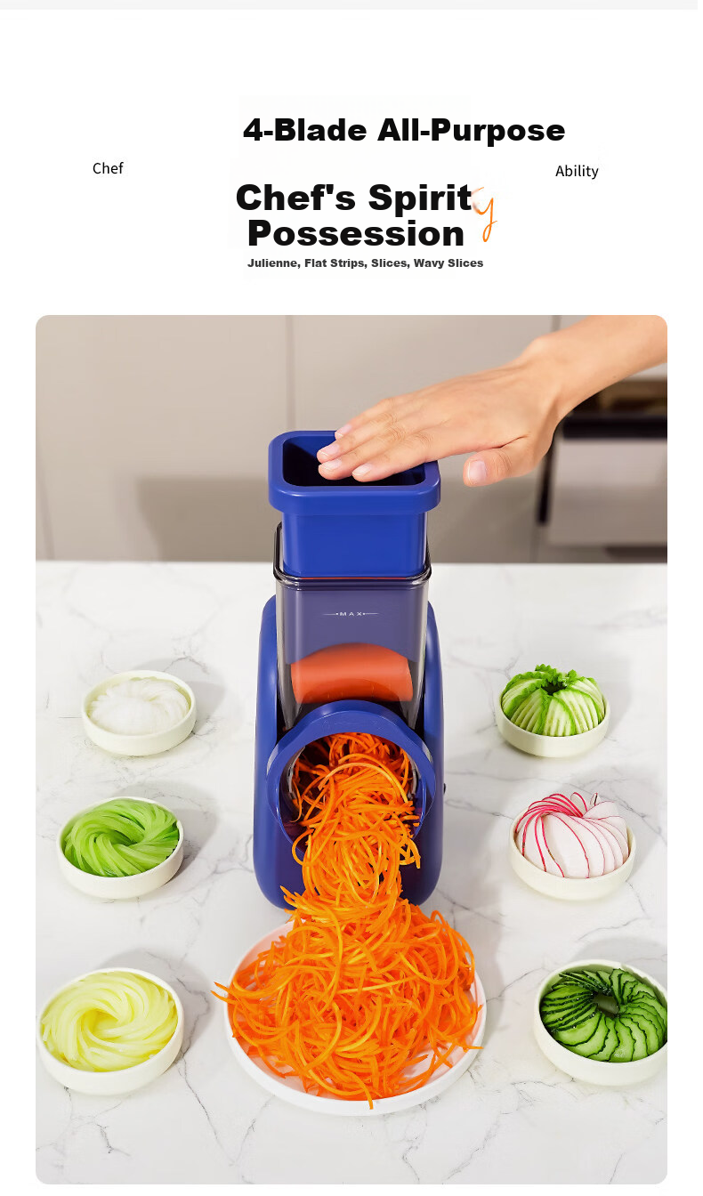 Meizhikou [Price Protection 618] Multifunctional Vegetable Cutter Household Kitchen Electric Vegetable Slicer Fully Automatic Shredder and Slicer with Cleaning Brush 14