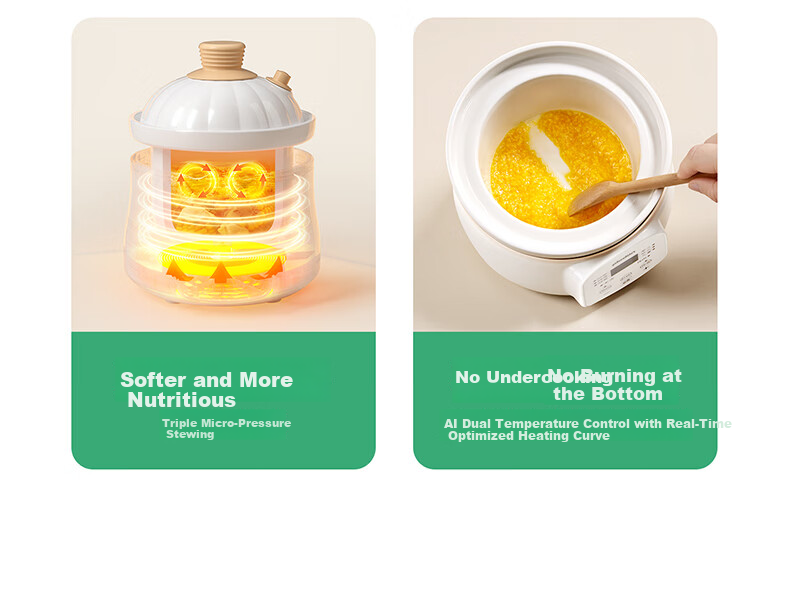PLODON Infant Special Complementary Food Cooker, Steam on Top and Cook Below, Age-Specific Baby Micro-Pressure Electric Stew Pot, BB Soup Cooker, Porridge and Rice Cooker 8
