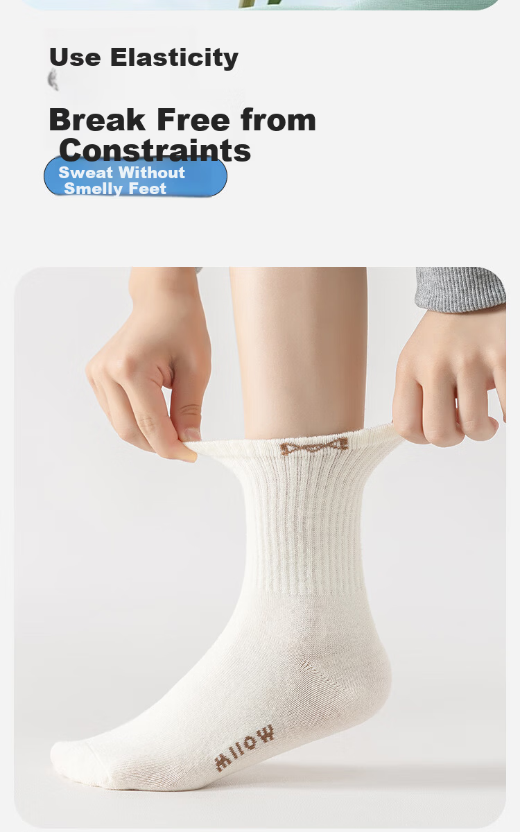 Miiow Kids Boys Breathable Cotton Socks Spring Summer Mid-Calf Alphabet Sports Socks for Toddlers and School Children 4