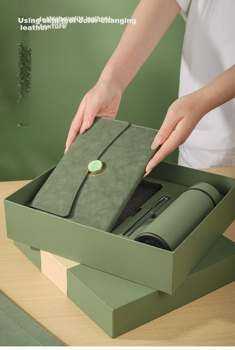 Wen'ao A5 Business Leather Notebook High-Quality Diary Gift School Supplies Work Meeting Stationery Gift Box Set 5