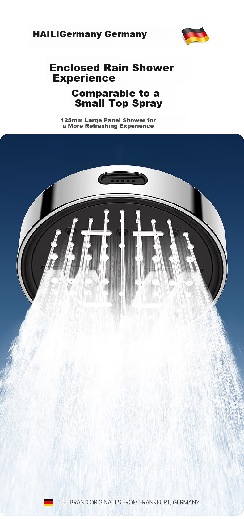 Haili High-Pressure Handheld Shower Head, Ultra-Strong Round Large Panel, Model ZH258G 3