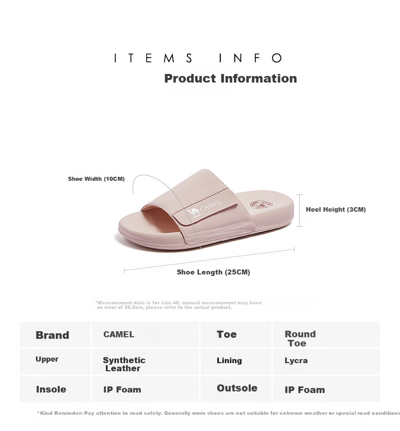 CAMEL Yunfeng Casual Lightweight Breathable Comfortable Versatile Beach Sandals Women L26M504020 Pink Size 37 19