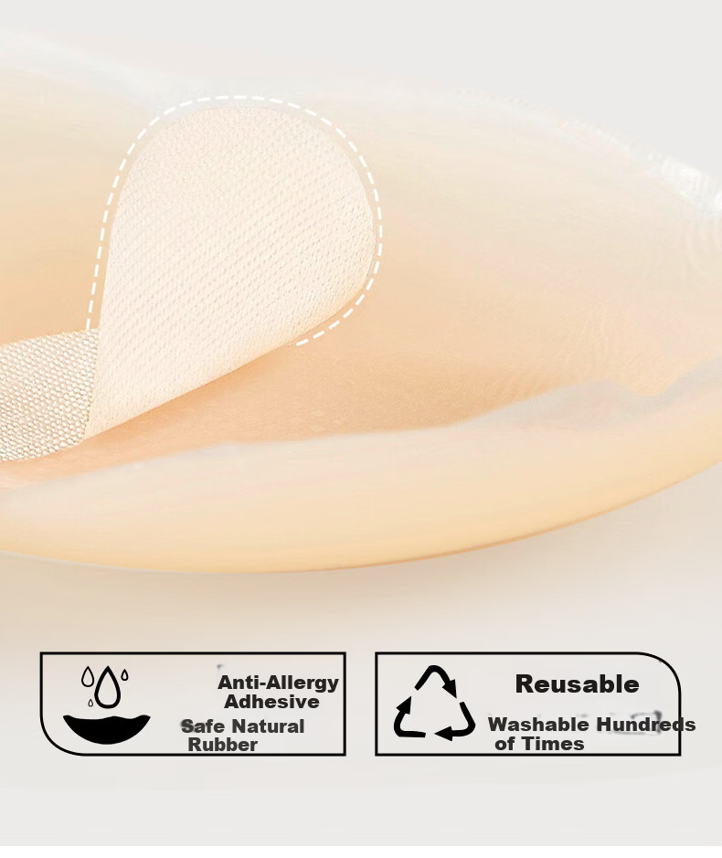 SecretWorld Silicone Nipple Covers with Storage Bag, Invisible Seamless Adhesive Bra Pads for Women, Anti-Show-Through, Wedding Dress Special, Anti-Exposure Breast Stickers 7