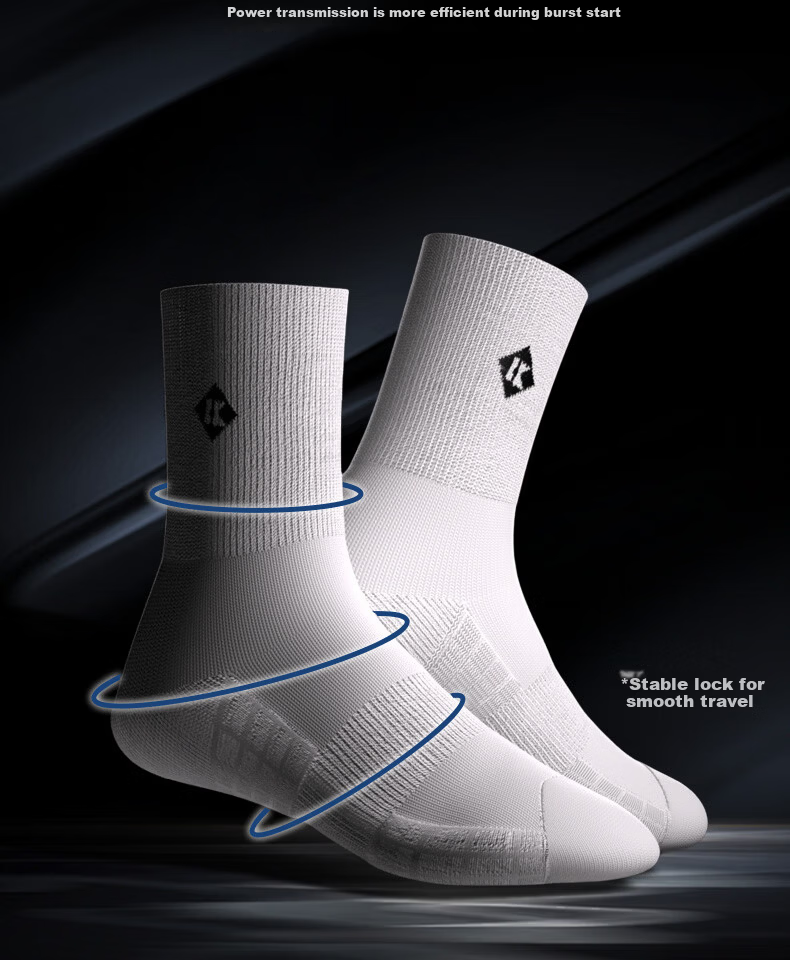 KUMPOO 26th Anniversary New Thickened Professional Sweat-Absorbing Badminton Socks KSO-780 White Low-Cut (3 Pairs) 7