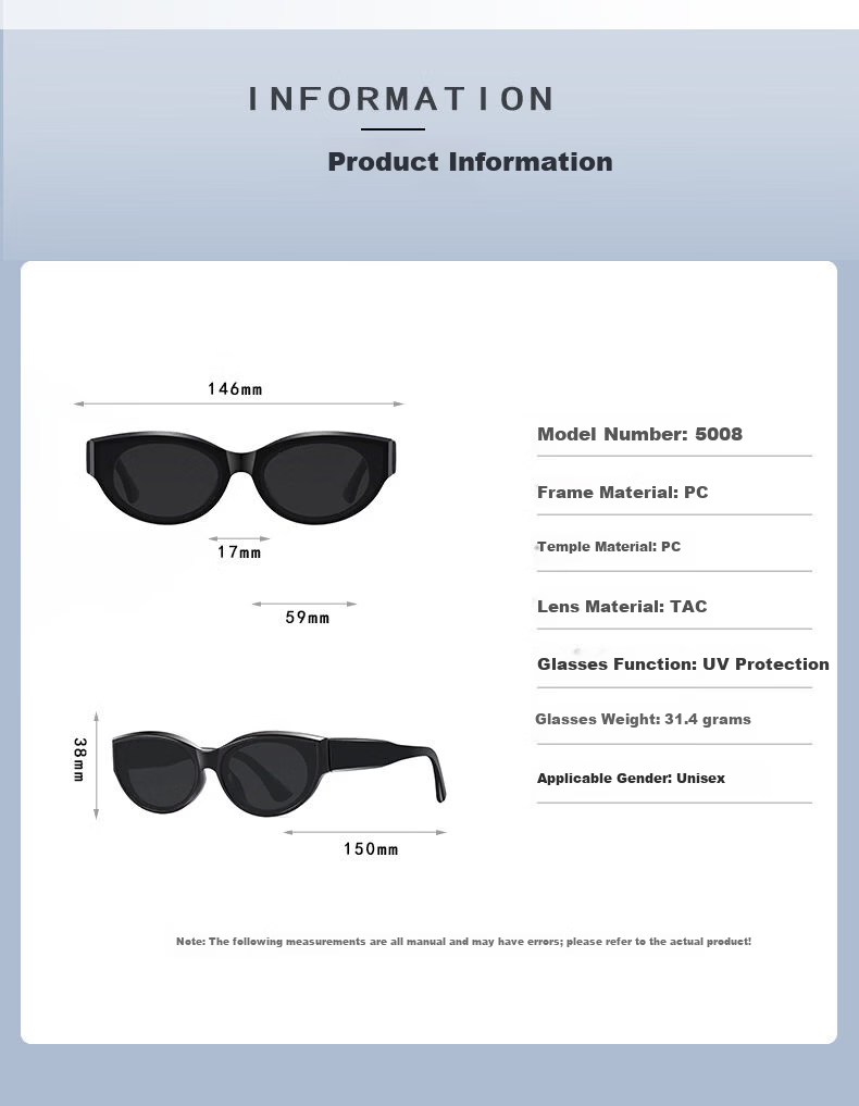 Hieyes Cat Eye Sunglasses for Women, Square Face, High-End UV Protection, Polarized HD Sunglasses 5