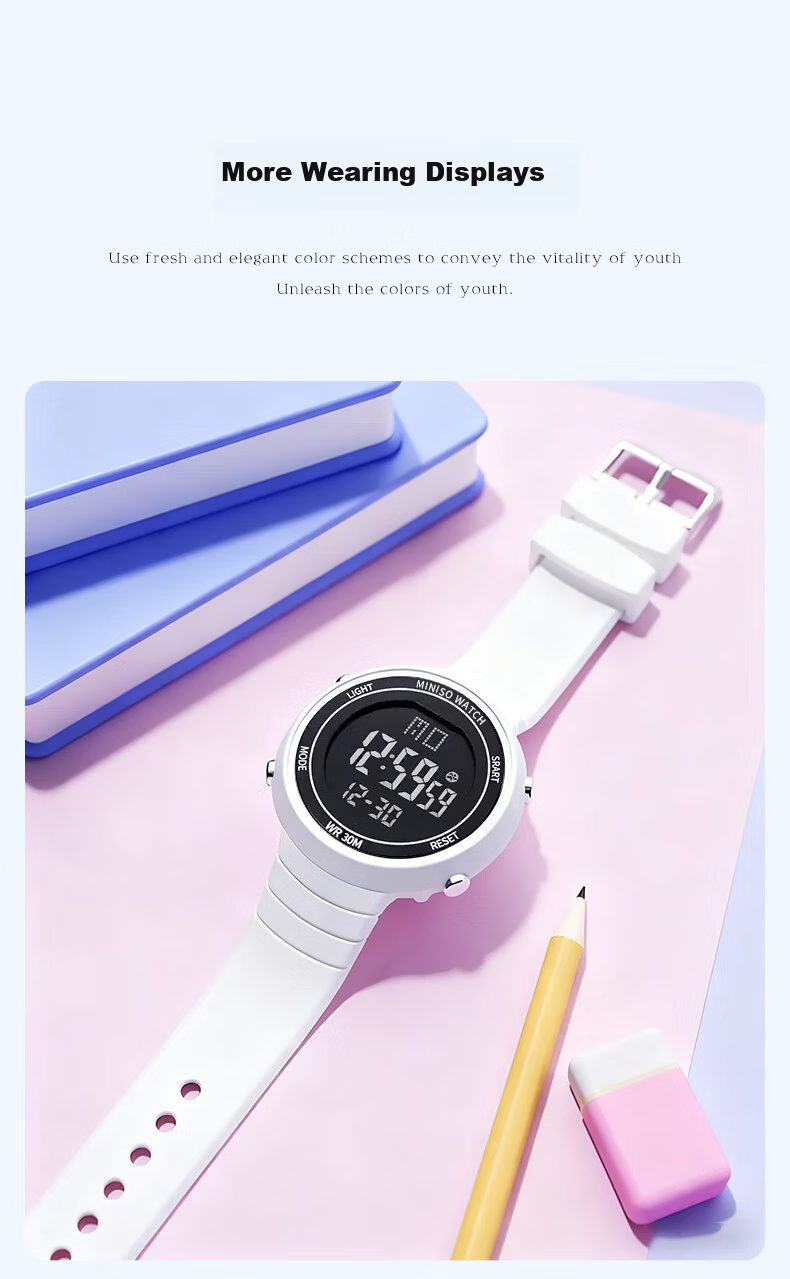 MINISO Digital Watch for Men and Women, Students, Waterproof, Durable, Sports Watch for Children and Teens 12