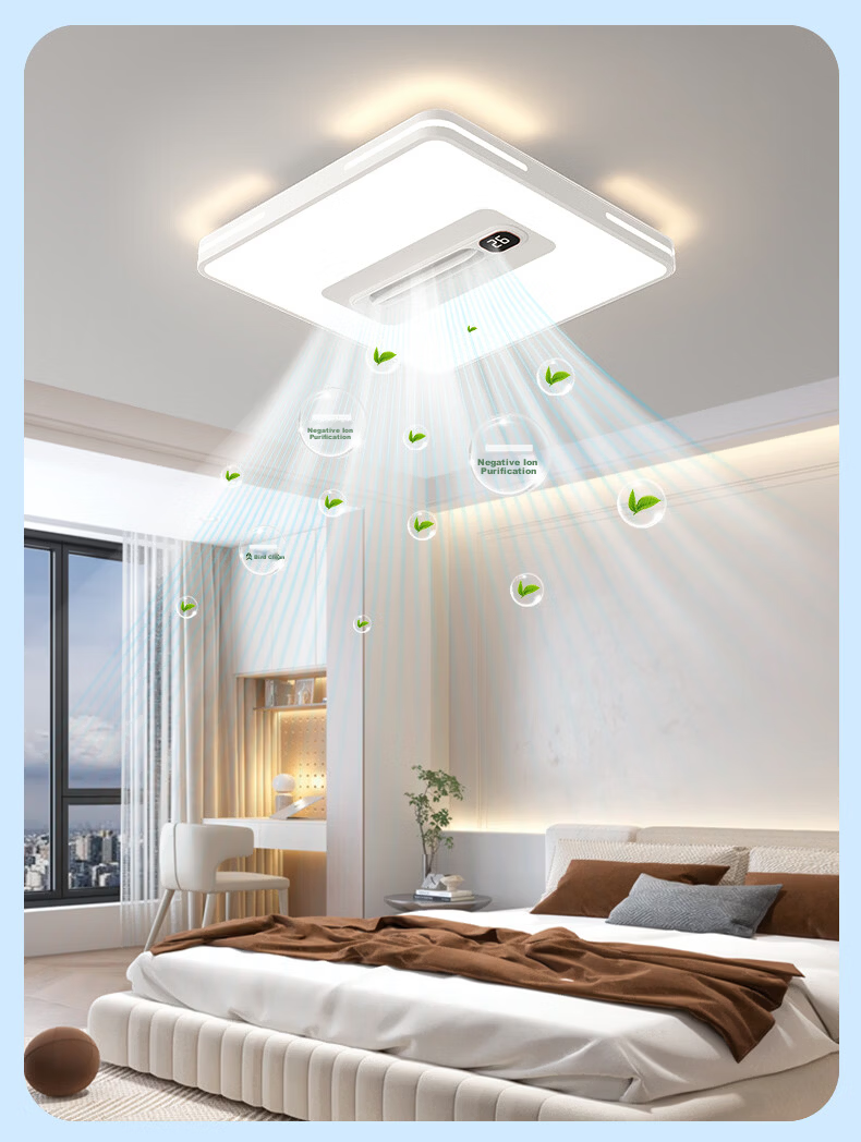Great Wall LED Bladeless Ceiling Fan Light 2026 Model Simple Living Room Bedroom Dining Room Zhongshan Integrated Fan Lamp 12