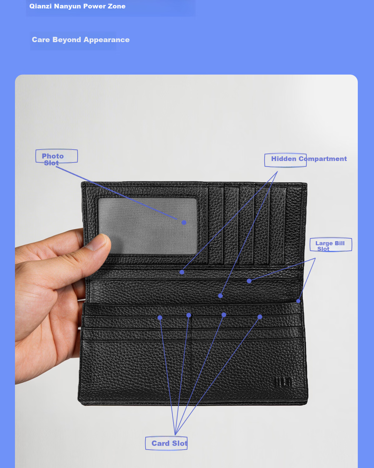 HLA Men's Long Wallet 2026 New Style Coin Purse Card Holder Birthday Gift for Boyfriend Husband 9