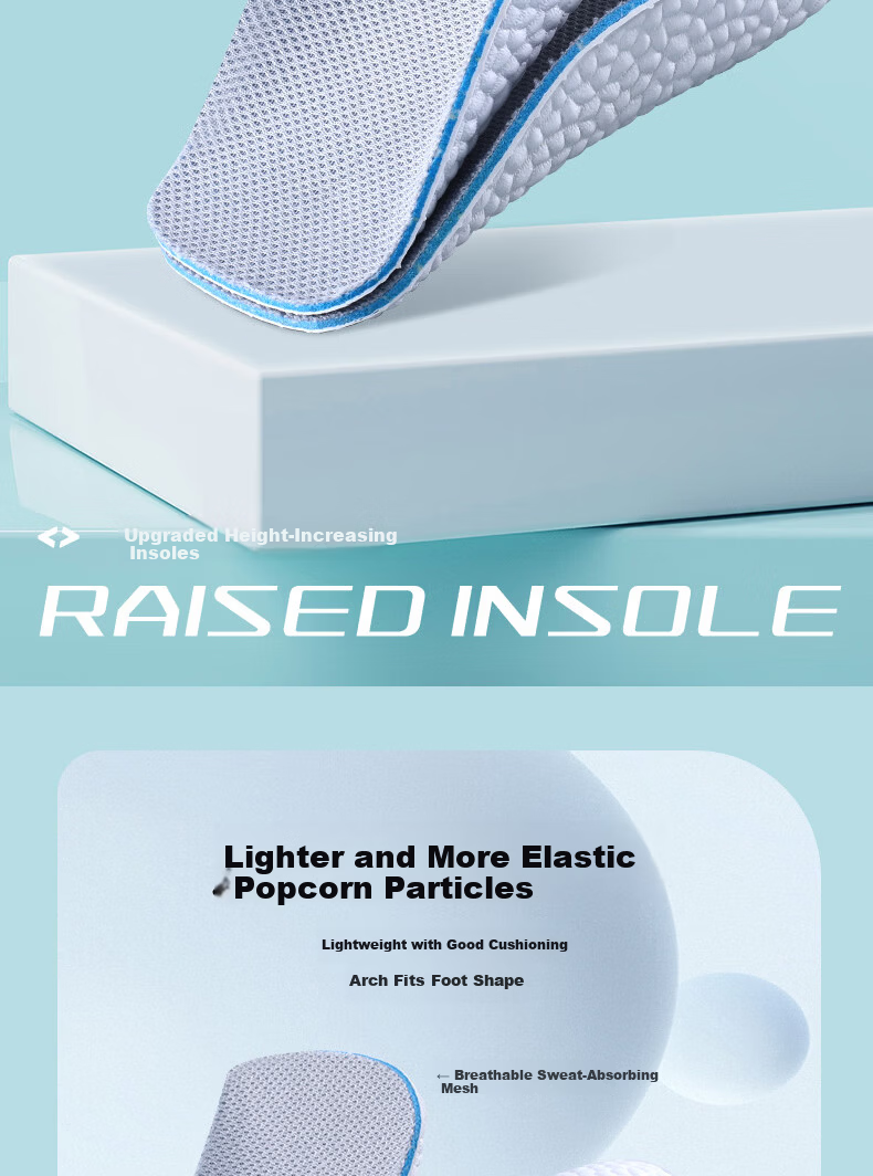 Bonnie Family Men's Height Increasing Insoles Arch Support Invisible Half Insoles 2