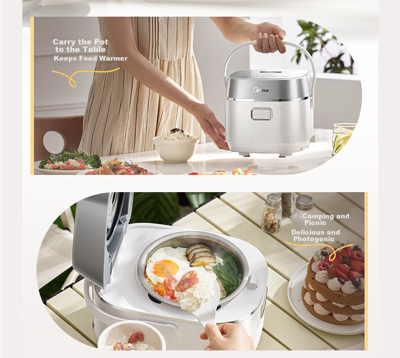 Midea Petal Pro 2.0 IH Heating Rice Cooker 4L for 5-8 People with Titanium Platinum Pot Multi-Functional Steaming and Cooking Rice Cooker MB-40HB9 23