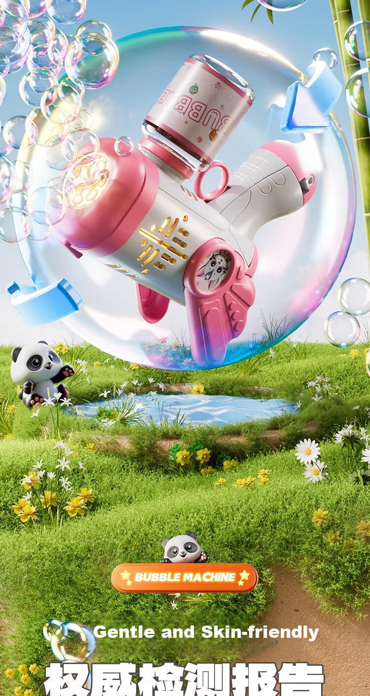 Guou Kids Cute Cat Bubble Blower Machine Electric Automatic Toy for Girls Children's Day Gift 10