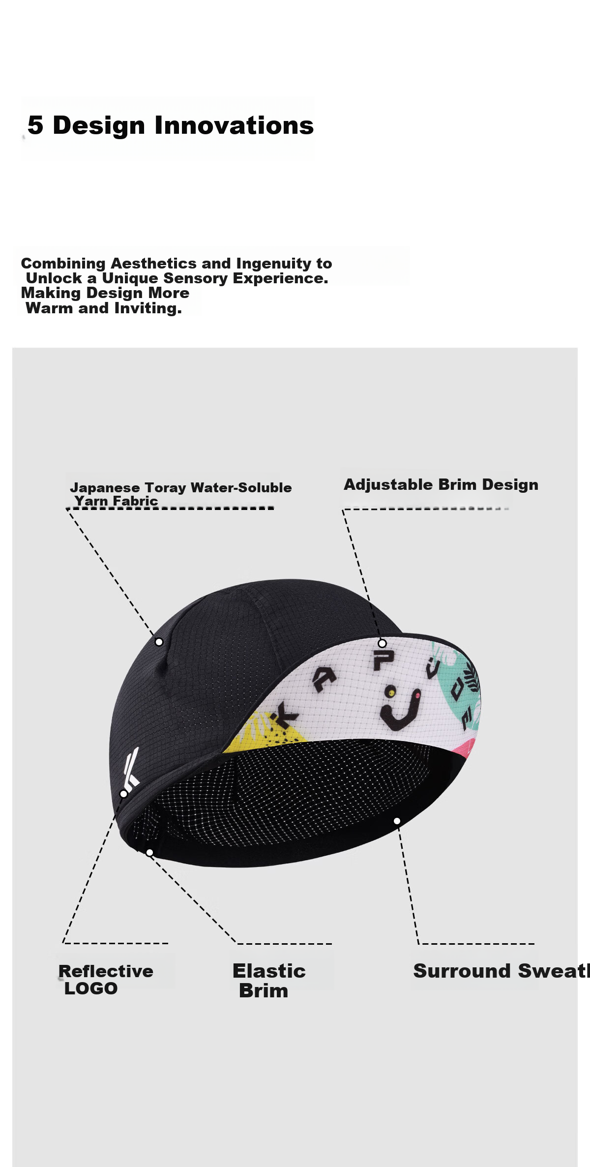 Kapwo Cycling Cap Lightweight Breathable Quick-Dry Helmet Liner Sweat-Absorbing Cap 1