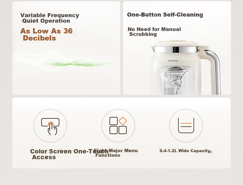 Joyoung 1.2L Titanium Soymilk Maker 316 Titanium Steel 0 Coating Variable Frequency Quiet Home Use Fully Automatic No Boil No Filter PL1180 2