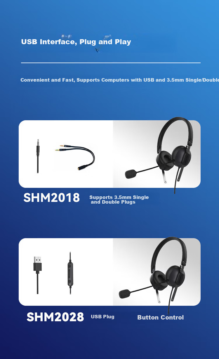PHILIPS Dual-Ear Headset Over-Ear Call Center Customer Service Telemarketing Noise-Cancelling USB Plug-and-Play Office Education Training SHM2028 7