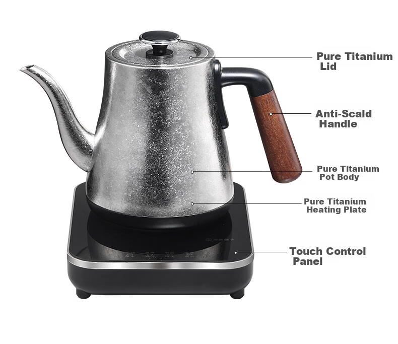 Biooner Pure Titanium Fully Automatic Water Filling Electric Kettle Tea Table Water Boiler Tea Brewing Integrated Tea Table Kettle Electric Tea Stove RY-D10 4