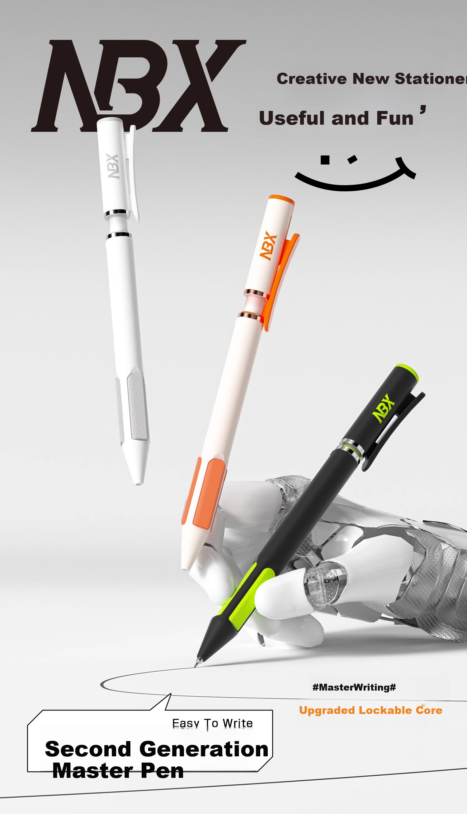 Wusheng NBX Upgraded 2nd Generation Quick-Dry Smooth Black Gel Pen High-Value Black Tech Mecha Style Exam Pen for Middle and High School Students Future Green 1