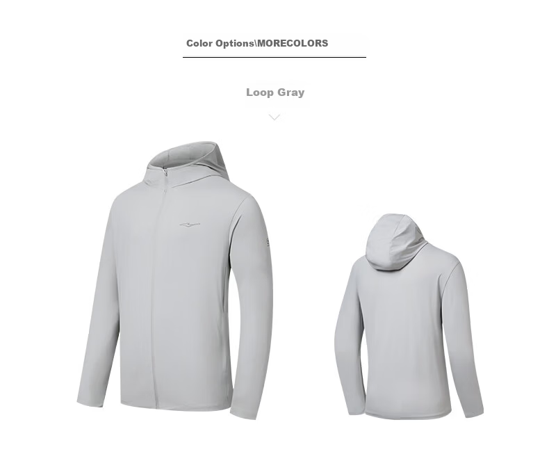 Erke Men's Summer Sun Protection Jacket Quick-Dry Ice Cooling Breathable UPF80+ Hooded Windbreaker Outdoor Sports Jacket 22