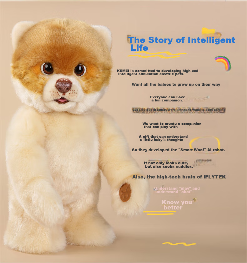 CUMATE Intelligent Pomeranian Toy Dog AI Companion Robot, Children's Gift, Birthday Present for Boys 3