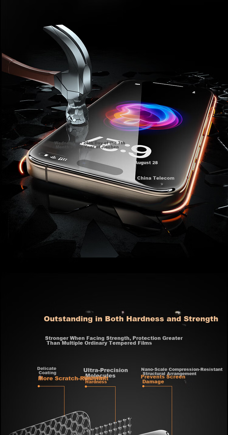Iron Rabbit Tempered Glass Ultra-Thin Zero-Sense 3D Full-Screen Protector for iPhone 17/16 Pro, Anti-Drop, Dustproof, Anti-Fingerprint, 2-Pack 10