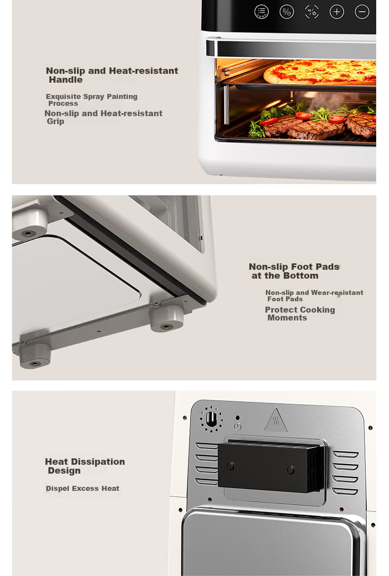 AUX 12L Air Fryer Oven Combo 2026 New Model Multifunctional Large Capacity Auto Flip Stainless Steel Interior 11