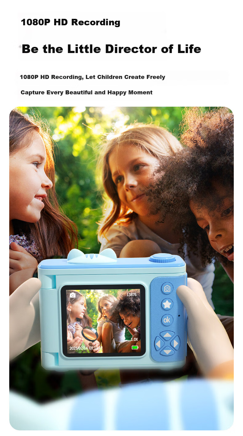 KGPG Children's Camera for Children's Day, Student Mini Camera for Photography and Travel, Mobile Phone Compatible, Purple, Birthday Gift for Boys and Girls 9