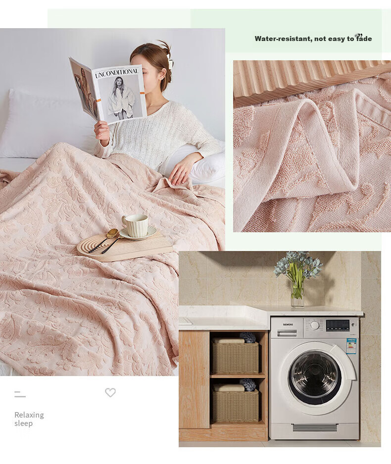 Grace Cotton Towel Blanket A-Class Nap Quilt Summer Cooling Quilt Air Conditioning Blanket Dark Green 200*230cm 4